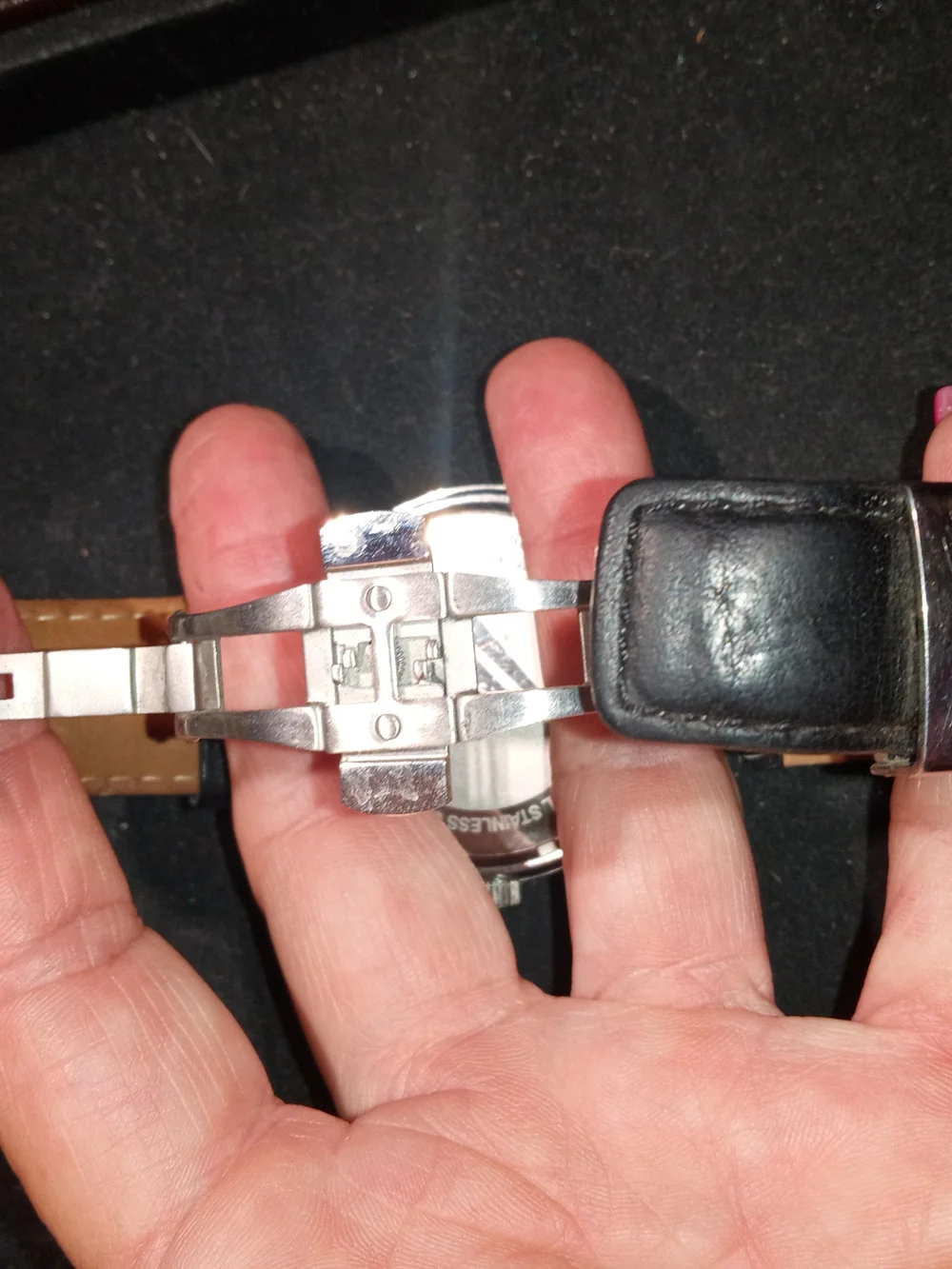 Rare-Silpada Silver Dial Watch with Black Leather Strap